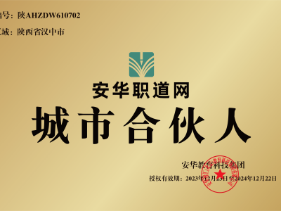 陕西省汉中市城市合伙人授权铜牌